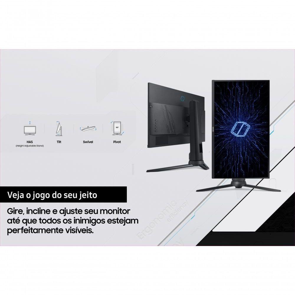 Monitor Odyssey G3 24 Samsung LCD com 4000:1 De Contraste LF24G35TFWLXZD - 3