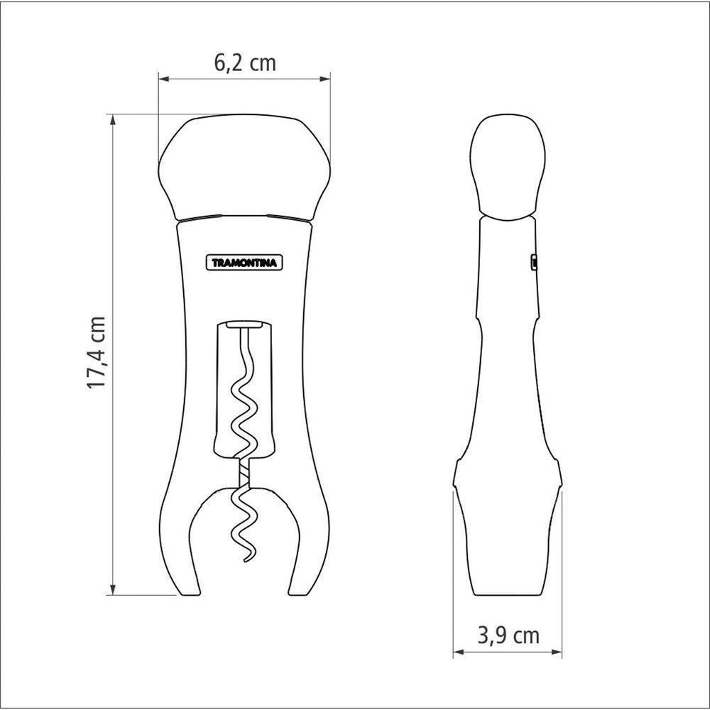 Saca Rolhas Corta Lacres Harmoniza Corpo Em Abs Espiral De Aço Revestimento Antiaderente - 6