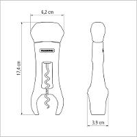 Saca Rolhas Corta Lacres Harmoniza Corpo Em Abs Espiral De Aço Revestimento Antiaderente - 5
