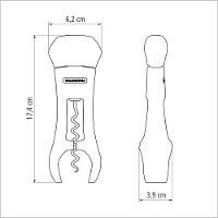 Saca Rolhas Corta Lacres Harmoniza Corpo Em Abs Espiral De Aço Revestimento Antiaderente - 6