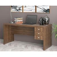 Mesa de Computador ME4113 c/ 3 Gavetas Nogal - Tecno Mobili - 1
