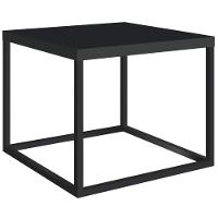 Mesa Lateral Quadrada Cube Artesano 32,5 Cm (altura) Em Mdp Bp Estrutura Preta Em Aço Preto Fosco - 1