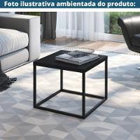 Mesa Lateral Quadrada Cube Artesano 32,5 Cm (altura) Em Mdp Bp Estrutura Preta Em Aço Preto Fosco - 2