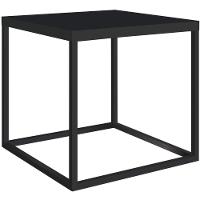 Mesa Lateral Quadrada Cube Artesano 38 Cm (altura) Em Mdp Bp Estrutura Preta Em Aço Preto Fosco - 1