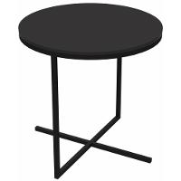 Mesa Lateral Redonda Volpi Artesano 46 Cm (altura) Em Mdp Bp Estrutura Preta Metálica Em Aço Preto - 1