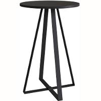 Mesa Lateral Redonda Artesano 65 Cm (altura) Em Mdp Bp Estrutura Metálica Em Aço Preto - 1