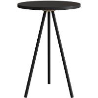 Mesa Lateral Redonda Artesano 48,5 Cm (altura) Em Mdp Estrutura Metálica Em Aço Preto - 1