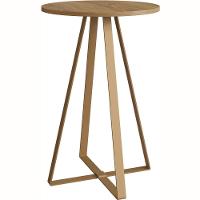 Mesa Lateral Redonda Artesano 65 Cm (altura) Em Mdp Bp Estrutura Metálica Em Aço Dourado - 1