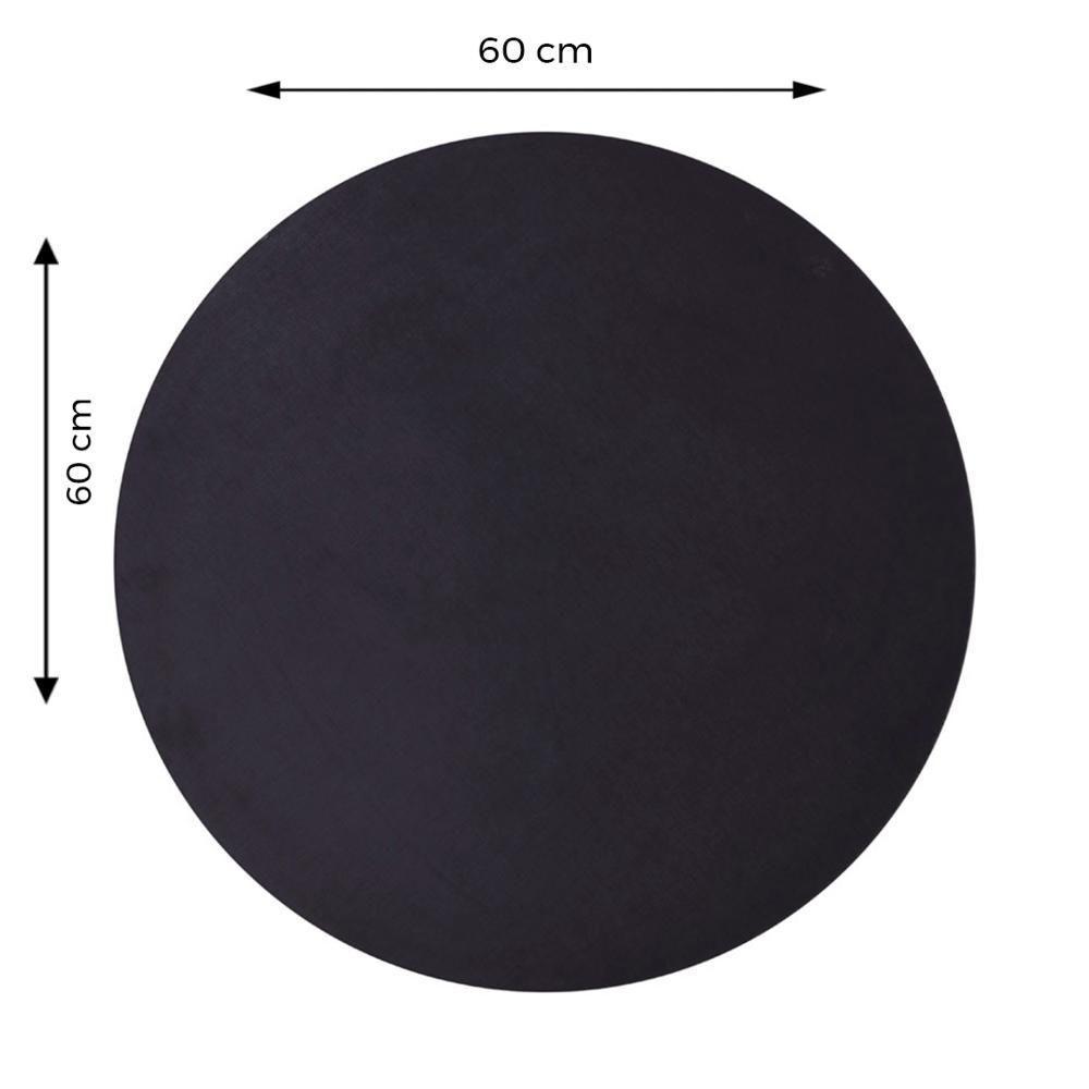 Mesa Em Ferro Preto Pintura Eletrostática 74 Cm (altura) Com Tampo Em Mdp Redonda 60 Cm Preto - 6