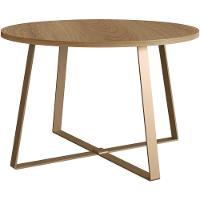 Mesa De Centro Redonda Artesano 60 Cm (largura) Em Mdp Bp Estrututa Metálica Em Aço Preto - 1