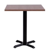 Mesa ômega Em Ferro Preto Pintura 74 Cm (altura) Com Tampo Em Mdp Quadrado 80 Cm Imbuia - 1