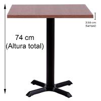Mesa ômega Em Ferro Preto Pintura 74 Cm (altura) Com Tampo Em Mdp Quadrado 80 Cm Imbuia - 5
