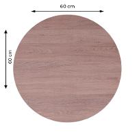 Mesa ômega Em Ferro Preto Pintura 74 Cm (altura) Com Tampo Em Mdp Redonda 60 Cm Imbuia - 3