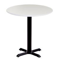 Mesa ômega Em Ferro Preto Pintura 74 Cm (altura) Com Tampo Em Mdp Redonda 80 Cm Branco - 1