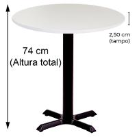 Mesa ômega Em Ferro Preto Pintura 74 Cm (altura) Com Tampo Em Mdp Redonda 80 Cm Branco - 6