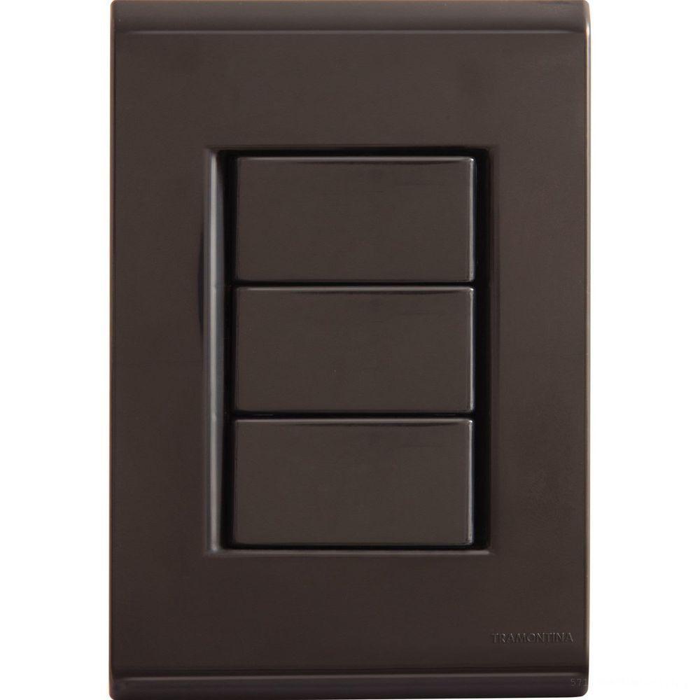 Conjunto Placa Cega 4x2 Tramontina Liz Grafite Tramontina - 1