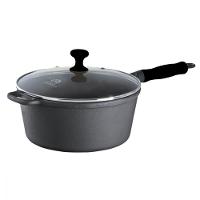 Caçarola Ferro Cabo Silicone Preto Tampa Vidro 2,4l 20cm. - 2