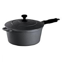 Caçarola Ferro Cabo Silicone Preto Tampa Ferro 4,1 Lts 24cm. - 2