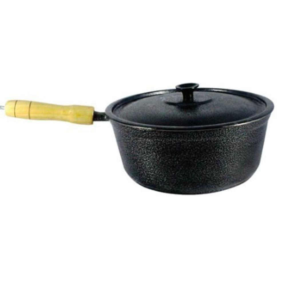 Caçarola Panela de Alumínio Craqueada Cabo de Madeira 30cm - 3