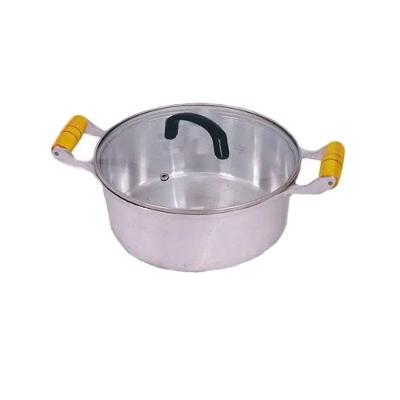 Caçarola Alumínio Fundido Alça Madeira Tampa de Vidro 40cm.