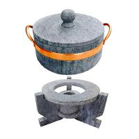 Fogareiro Réchaud G E Caçarola 800Ml Alça Cobre Pedra Sabão - 1