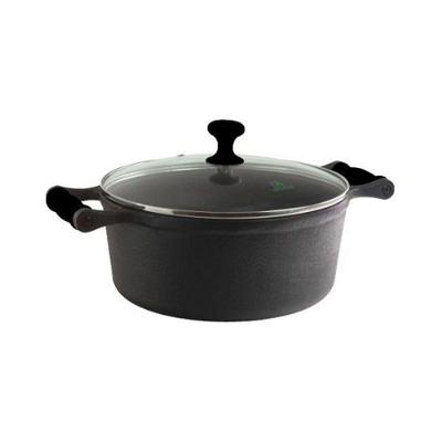 Caçarola Ferro Preto Tampa Vidro 1L 24cm