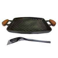 Chapa Bifeteira Grill Antiaderente Alça 31X24Cm E Espátula - 2