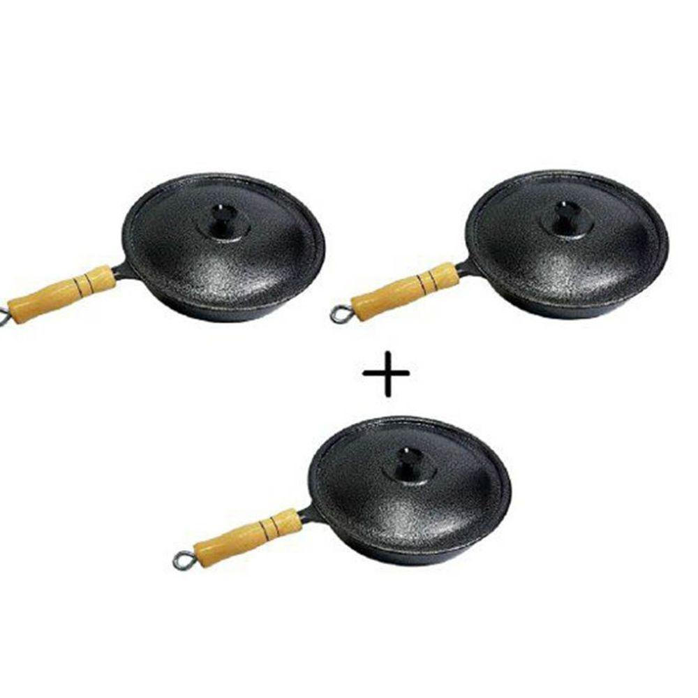 Jogo 03 Frigideiras de Cabo Craqueadas Restaurante 20 a 24 - 1