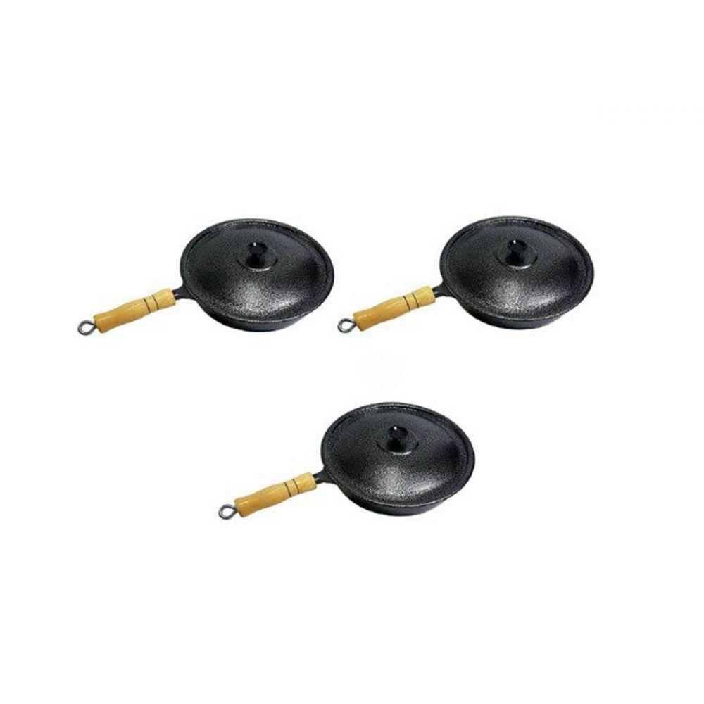 Jogo 03 Frigideiras de Cabo Craqueadas Restaurante 20 a 24 - 2