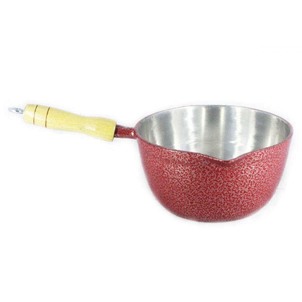 Caçarola Alumínio Craqueada Sem Tampa Preta Vermelha 18cm - 1