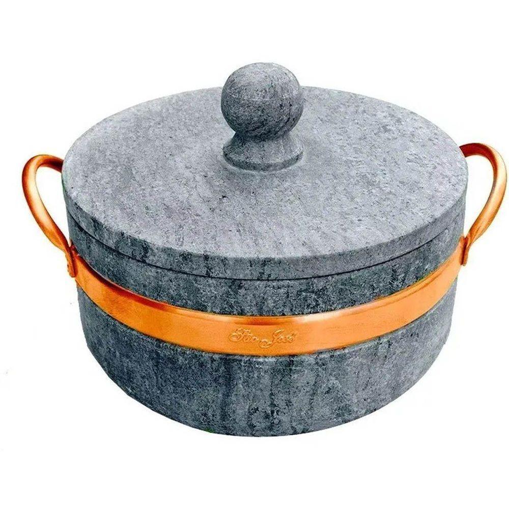 Panela Caçarola de Pedra Sabão com Alça de Cobre 0,8 Litros - 1