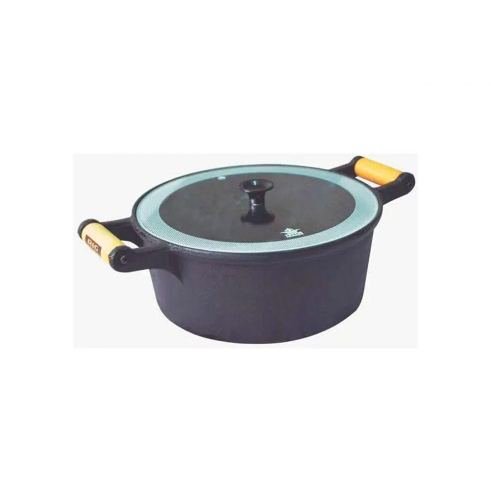 Caçarola Ferro Alça Madeira Tampa Vidro 1,3 Litros - 2