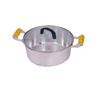 Caçarola Alumínio Fundido Alça Madeira Tampa Vidro 40cm - 1