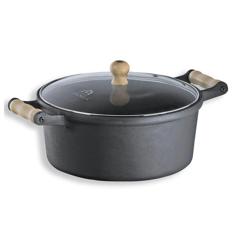 Caçarola Alça de Madeira Tampa de Vidro 4,9 Litros 26cm - 1