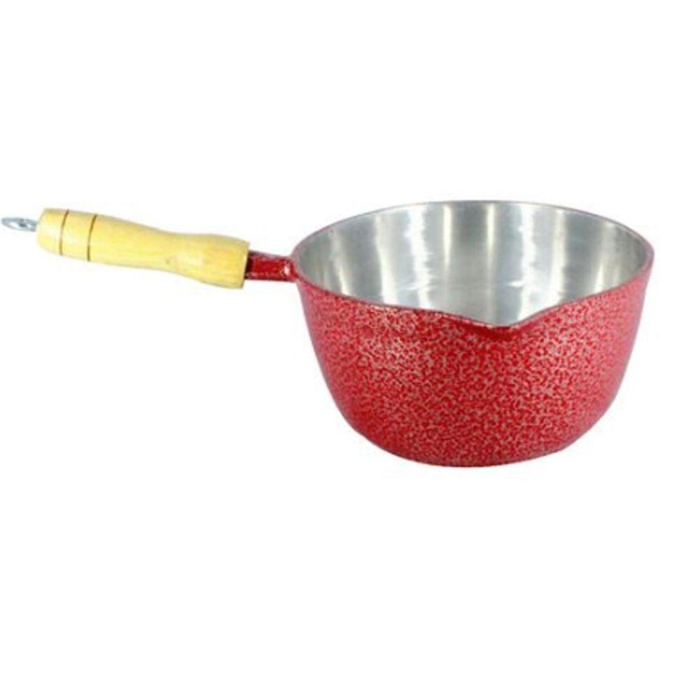 Caçarola Alumínio Craqueada Japi Cabo Madeira 22cm vermelho - 1