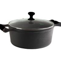 Caçarola de Ferro Alça Silicone Preto Tampa Vidro 2,0L 20cm - 1