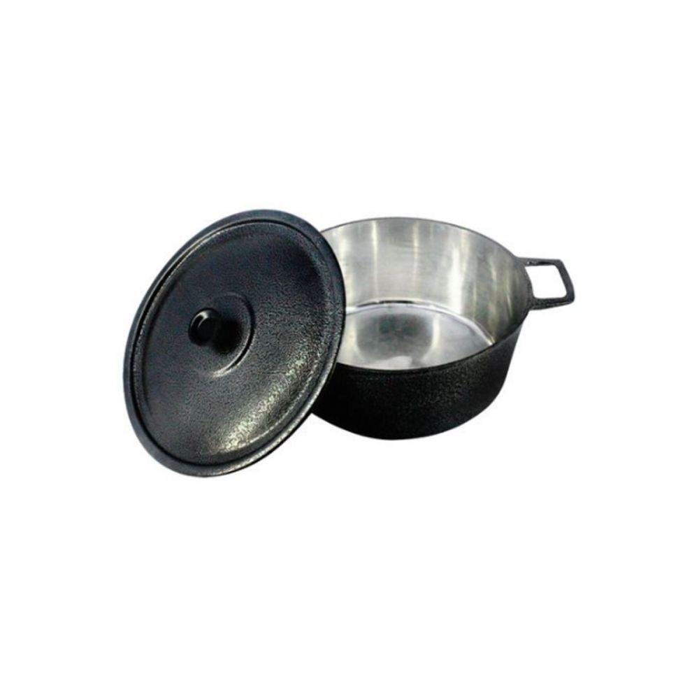 Caçarola Craqueada Alça Alumínio Fundido e Tampa 16cm preto - 2
