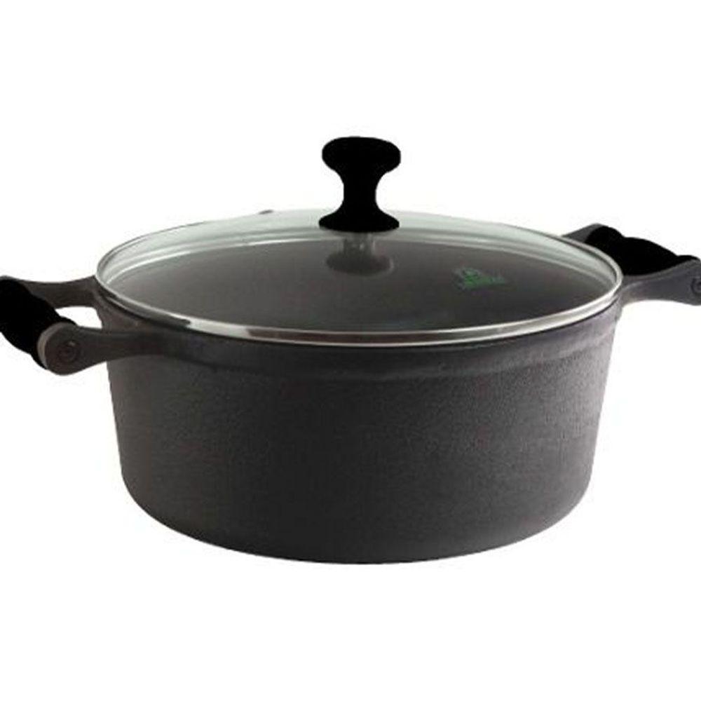 Caçarola de Ferro Alça de Silicone Preto Tampa Vidro 1L 16cm - 1