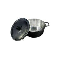 Caçarola Craqueada Alça Alumínio Fundido e Tampa 38cm preto - 2