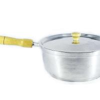 Caçarola Panela de Alumínio Polido Cabo de Madeira 20cm - 1