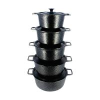 Jogo Caçarola Panela Craqueada Alça Alumínio Fundido Preto - 1