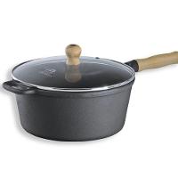 Caçarola Cabo de Madeira Tampa de Vidro 3,2 Litros 22cm - 1