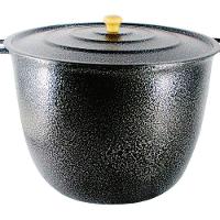 Caldeirão Alça Alumínio Craqueado com Tampa 16,7L Preto 34cm - 1