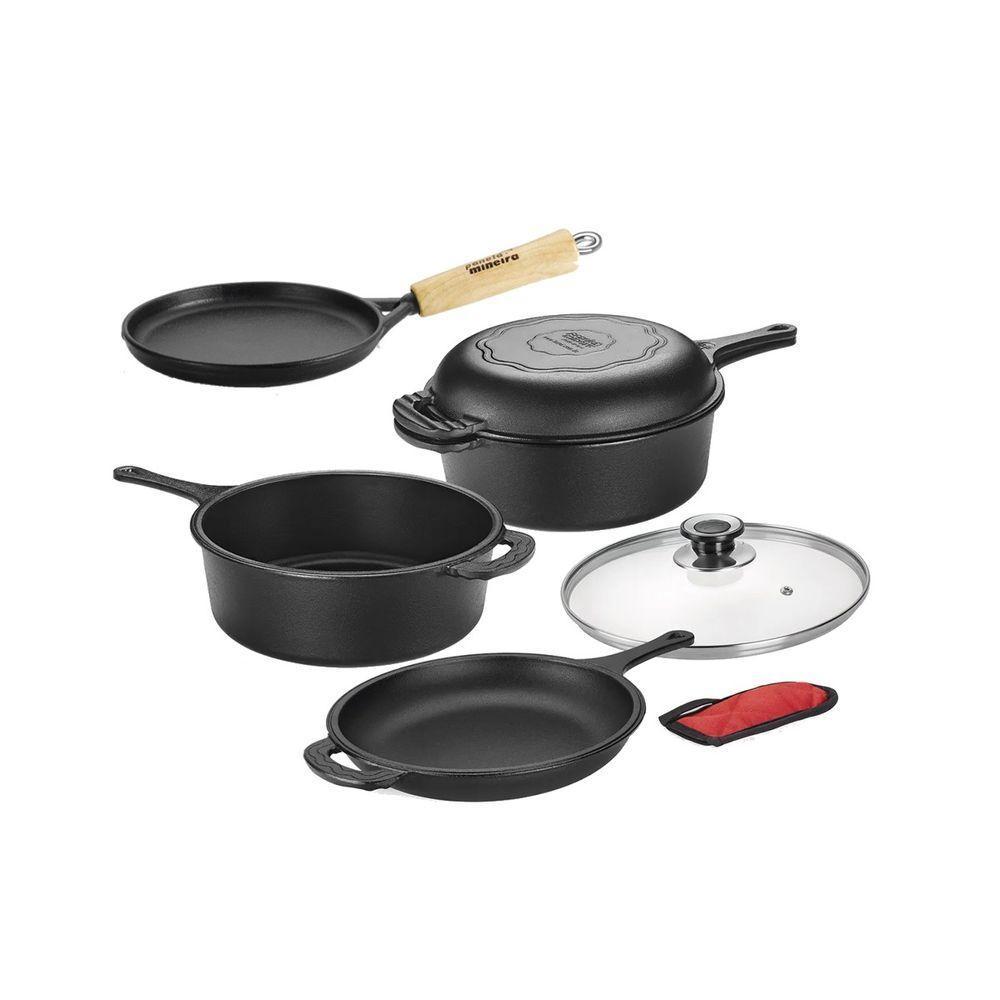 Kit Caçarola Frigideira Multiuso E Tapioca Cabo Madeira. - 1