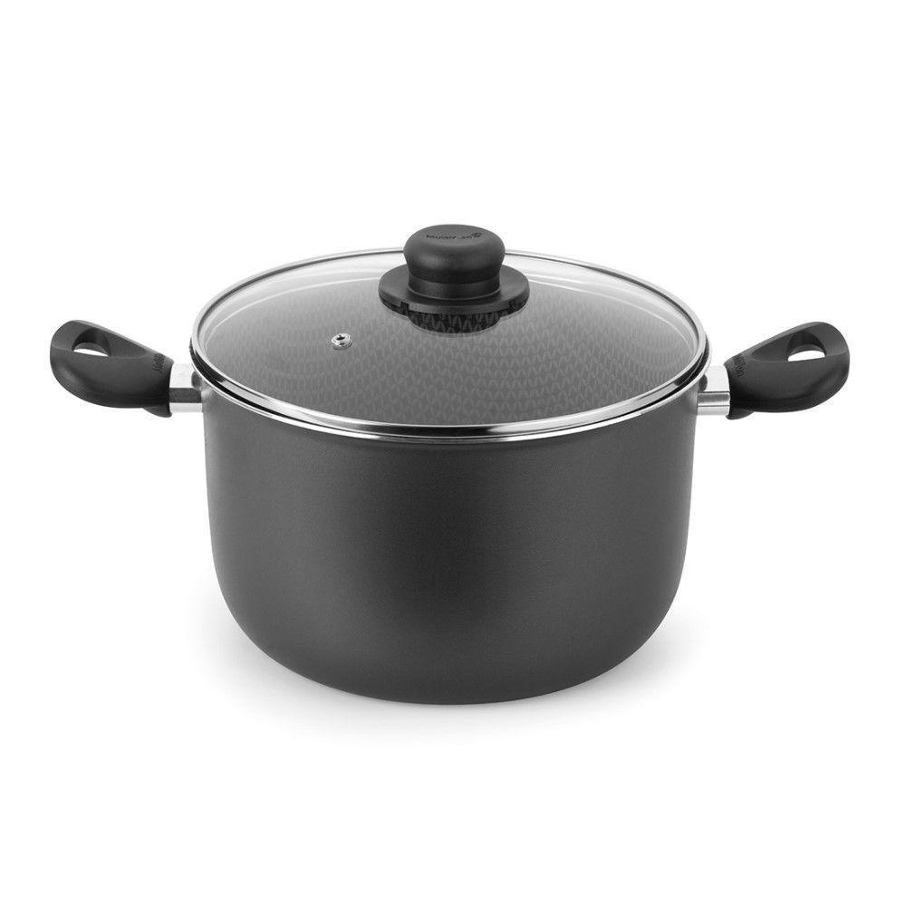 Caldeirão Gourmet Preto 20 Cm 4 L Em Alumínio Com Revestimento Interno Antiaderente Multiflon - 1