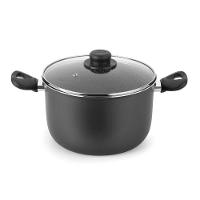 Caldeirão Gourmet Preto 20 Cm 4 L Em Alumínio Com Revestimento Interno Antiaderente Multiflon - 1
