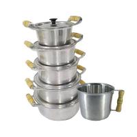 Jogo Caçarolas Alça Madeira Polidas e Canecão 1 Litro Polido - 1