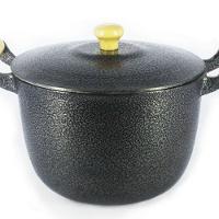 Caldeirão Alumínio Fundido Craqueado Alça Madeira Preto 16cm - 1