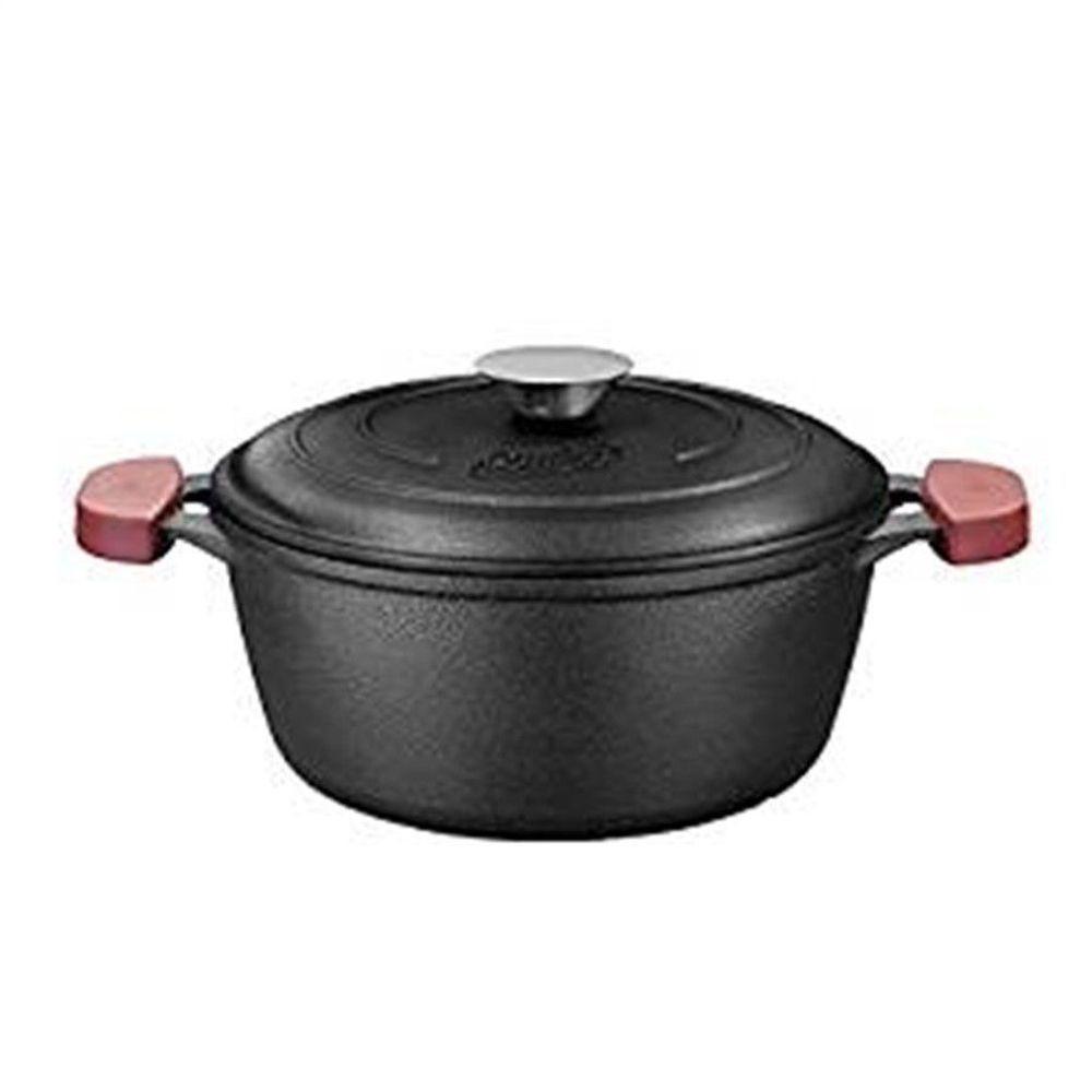 Caçarola De Ferro Fundido C/ Tampa De Ferro Nº 22 Mta 8410 - 1