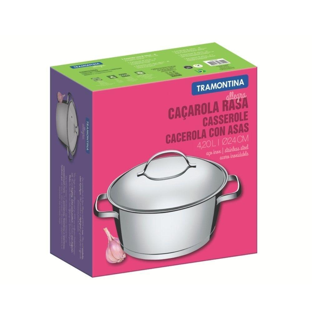 Caçarola Rasa Allegra 24 Cm 4,2 L Em Aço Inox - 8